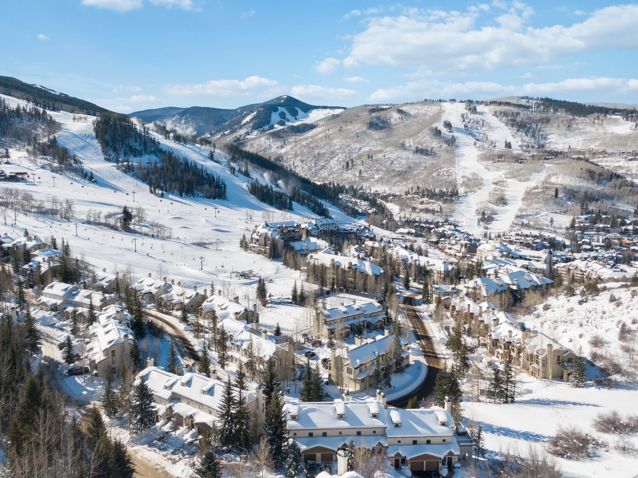 aerial photo of ski mountain in Beaver Creek Colorado